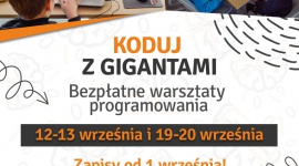 Koduj za darmo razem z Gigantami! - Już we wrześniu dzieci i młodzież w miastach w całej Polsce będą mogli spróbować swoich sił w programowaniu pod okiem zawodowych programistów. W ramach warsztatów Koduj z Gigantami chętni mogą zapisać się na darmowe zajęcia i poznać podstawy kodowania.